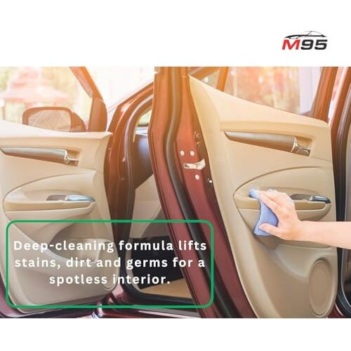 M95 Car Interior Cleaner, Seat Cleaner, Citrus Scent, Removes Stains, Frozen Dirt & Germs, For Leather Seats, Plastics, Rubber And Roof, Skin Friendly, For All Car Interior And Seat Cleaner.