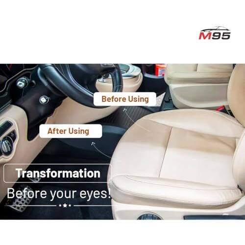 M95 Car Interior Cleaner, Seat Cleaner, Citrus Scent, Removes Stains, Frozen Dirt & Germs, For Leather Seats, Plastics, Rubber And Roof, Skin Friendly, For All Car Interior And Seat Cleaner.