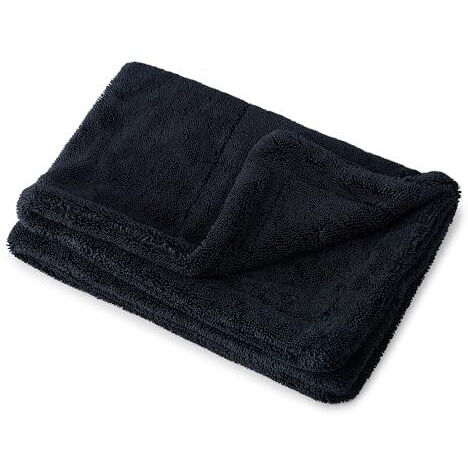 Shinexpro Microfiber Cloth For Car - Big Daddy 1500 Gsm Large (60X40 Cm) Twisted Loop Car Cleaning Cloth - Edgeless Design With Plush Pile And Lint Free Cloth For Drying And Detailing (Black)