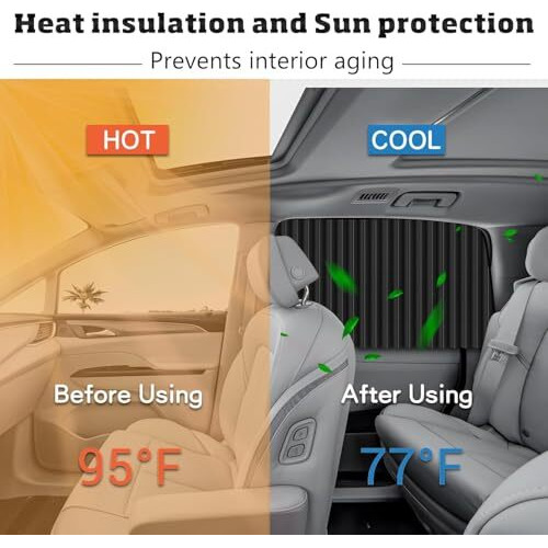 Hsr Car Accessories Universal Fit (4Pcs) Magnetic Car Side Window Curtains, Car Window Privacy Curtains Sunshade Side Magnet Pleated Curtain, Keeps Cooler Screen For Baby, Foldable, Removable