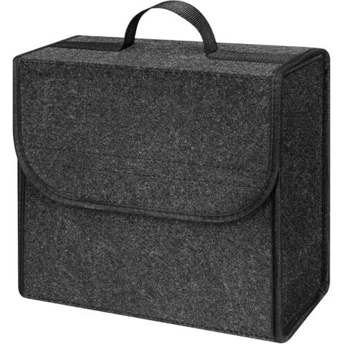 Jvcv Car Trunk Boot Organizer, Car Storage And Organizer Anti Slip Car Accessories Organizer For Car, Suv, Sedan, Truck, Minivan Anti Slip Bottom (Small).