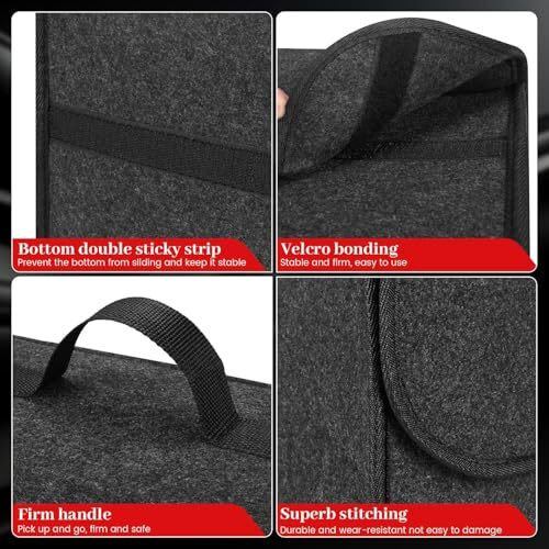 Jvcv Car Trunk Boot Organizer, Car Storage And Organizer Anti Slip Car Accessories Organizer For Car, Suv, Sedan, Truck, Minivan Anti Slip Bottom (Small).