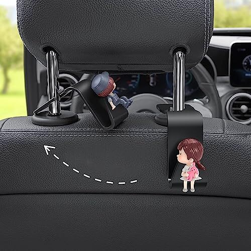 Wolpin Love Couple Car Backseat Headrest Hook/Hanger Universal Durable Organiser Space Saver For Handbag, Wallets, Keys, Grocery Bags (Pack Of 2)