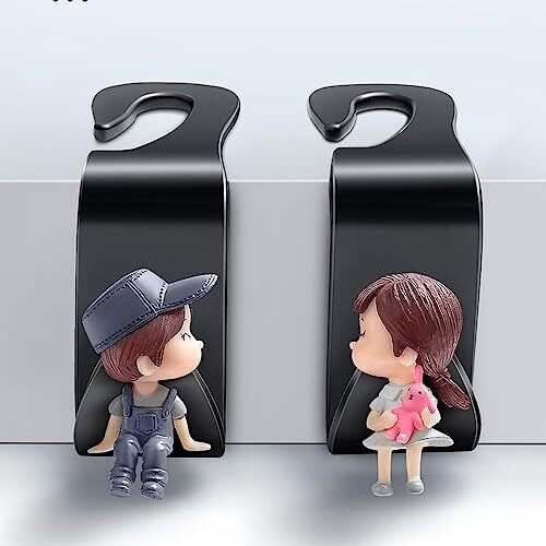 Wolpin Love Couple Car Backseat Headrest Hook/Hanger Universal Durable Organiser Space Saver For Handbag, Wallets, Keys, Grocery Bags (Pack Of 2)