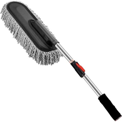 Fuelbyte Super Soft Microfiber Car Duster With Handle Car Cleaning Brush For Wet & Dry Car Washing Kit, Car Dust Cleaner Brush Car Accessories Exterior And Interior Car Cleaning Kit (Car Duster)