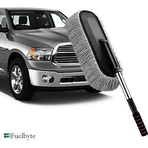Fuelbyte Super Soft Microfiber Car Duster With Handle Car Cleaning Brush For Wet & Dry Car Washing Kit, Car Dust Cleaner Brush Car Accessories Exterior And Interior Car Cleaning Kit (Car Duster)