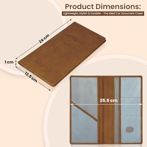 Storite Car Registration And Insurance Card Holder, Vehicle License Document Glove Box Compartment Organizer, Interior Car Accessories For Women & Men (Brown)