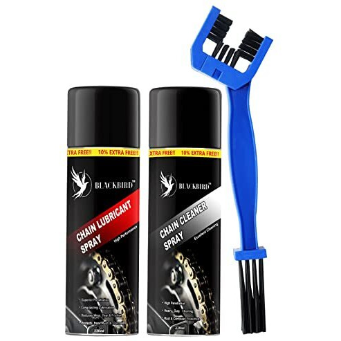 Blackbird Bike Care Kit, 1 Pcs Each - Chain Lube 220Ml, Chain Cleaner 220Ml And 1 Pc Chain Cleaning Brush