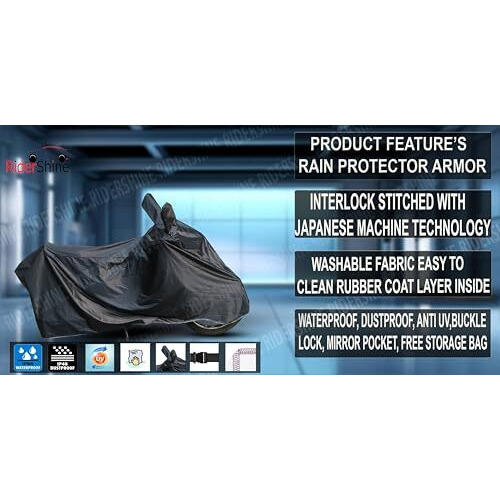 Ridershine Waterproof Bike Body Cover For Meteor 350 - Black