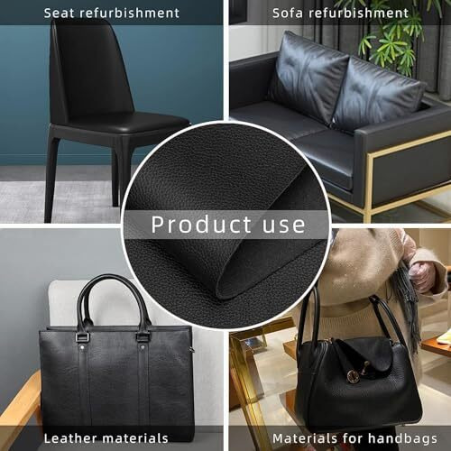 &quotBaktas Black Self-Adhesive Leather Repair Patch 30X60Cm, Waterproof And Durable For Sofa, Couch, Furniture, Car Seats, Handbags, Jackets  Quick Fix Anti-Scratch Upholstery Repair Tape"