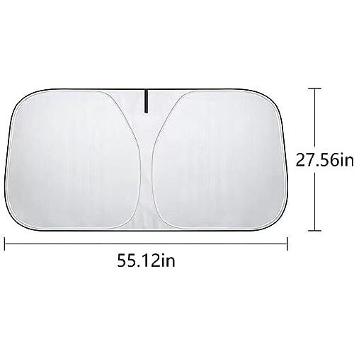 Bellox Car Windshield Sun Shade Protector, Front Window Sunshade - Foldable Sun Shield Blocks Heat And Sun, Keeps Vehicle Cool