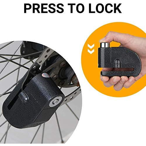Allextreme Exdal1B Disc Lock Alarm Key Anti-Theft Protection For Motorcycles Bike Scooters 110Db Loud Alerting Sound System Water-Resistant Vibration Sensor Security Alert For Vehicles