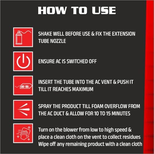 Unieshine Ac Vent And Duct Cleaner (500Ml) | Odor Neutralizer & Anti-Bacterial Foam Spray | Effective Cleaning For Car & Home Air Conditioning Systems