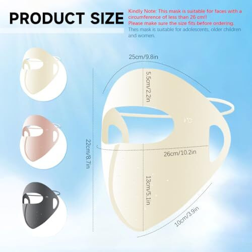 Sannidhi 3Pcs Full Face Mask For Sun Protection, 3D Face Cover For Women, Upf 50+ Summer Face Mask For Women, Breathable Ice Silk Cooling Sun Uv Face Mask For Biking, Driving (Reusable)