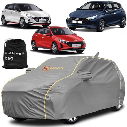 Automozexo New I20 Magna,Sportz Dt,Sportz Ivt,Sportz Dct,Sportz,Asta,Asta Opt,Asta Opt Dt,Asta Opt Ivt,Asta Opt Ivt Dt,Asta Opt Turbo Dct,Asta Opt Turbo Dct Dt Body Cover 100% Waterproof For Car,Grey