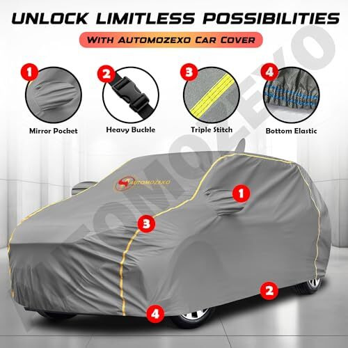 Automozexo New I20 Magna,Sportz Dt,Sportz Ivt,Sportz Dct,Sportz,Asta,Asta Opt,Asta Opt Dt,Asta Opt Ivt,Asta Opt Ivt Dt,Asta Opt Turbo Dct,Asta Opt Turbo Dct Dt Body Cover 100% Waterproof For Car,Grey