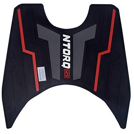 Ramanta Anti Skid Ntorq 125 Foot Mat Scooter Foot Mat Red Washable Rubber Scooter Anti-Slip Foot Mat Compatible For Ntorq 125, Race Xp & 125 Xt (1 Pc, Rubber, Blck, Grey & Red Combi)