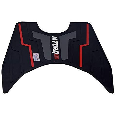 Ramanta Anti Skid Ntorq 125 Foot Mat Scooter Foot Mat Red Washable Rubber Scooter Anti-Slip Foot Mat Compatible For Ntorq 125, Race Xp & 125 Xt (1 Pc, Rubber, Blck, Grey & Red Combi)