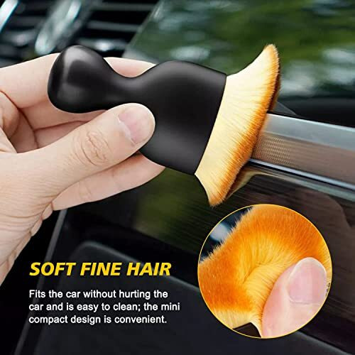 Scratch Free Cubiz Car Interior Cleaning Tool Brush With Cover, Car Brush, Car Duster Brushes, Auto Interior Soft Bristles Cleaning Brush Dusting Tool For Car, Home, Office, Keyboard (Brush 1)