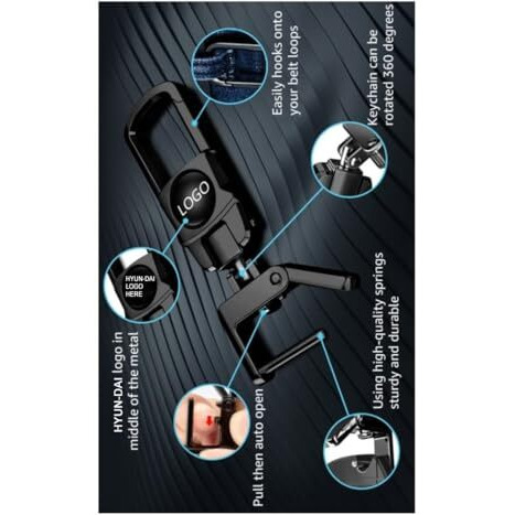 Greenworld Metal Black Color Fob Key Heavy Duty Keychain Compatible With Creata Verna Venue I10 I20 And Model Car (Black)