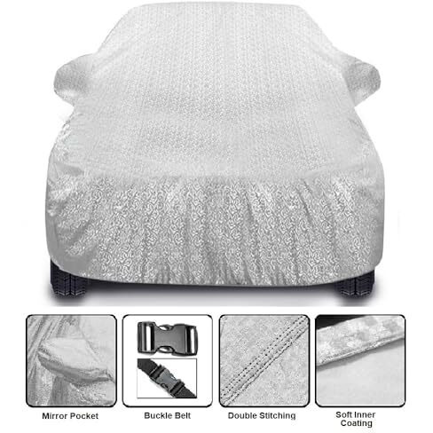 Auto Hub Maruti Swift Dzire For Car(Model  2008-2017) Car Cover With Mirror&Antenna Pocket And Soft Cotton Lining,Waterproof Car Body Cover,Metallic Silver