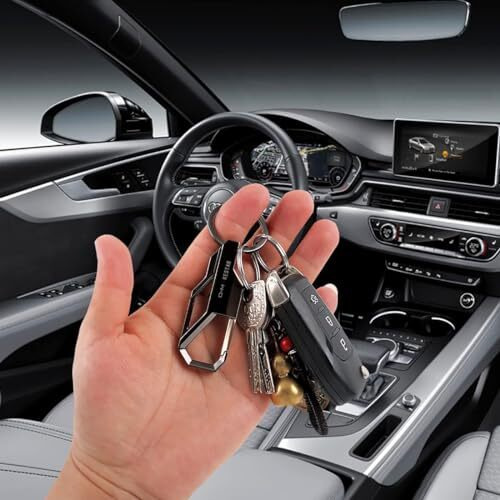 Techpro Stainless Steel Keychain Heavy Duty Car Keychain For Men And Women | Proud Horse Black Hook