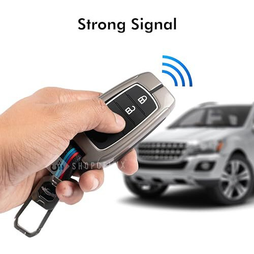 Shopoflux Metal Key Cover Compatible With Toyota Fortuner | Fortuner Legender | Innova Hycross | Invicto 3 Button Smart Key - Black (Pack 1)