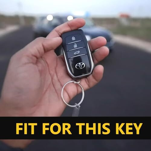 Shopoflux Metal Key Cover Compatible With Toyota Fortuner | Fortuner Legender | Innova Hycross | Invicto 3 Button Smart Key - Black (Pack 1)