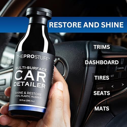 The Pro Stuff Multi-Surface Car Detailer | Shine & Restore Your CarS Vinyl, Dashboard, Plastic And Rubber | Easy Apply, Long Lasting, No-Residue Formula | Premium Auto Care | 295Ml