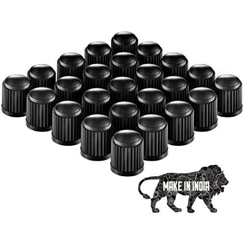 Acutas 20 Pcs Car Wheel Universal Tire Stem Covers For Cars, Suvs, Bike And Bicycle, Trucks, Motorcycles Heavy-Duty Valve Cap (Black, 20)