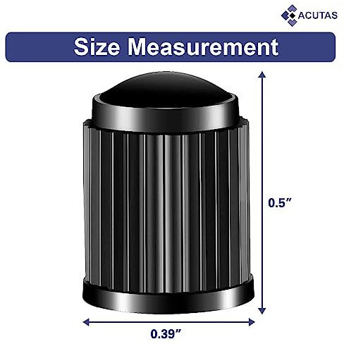 Acutas 20 Pcs Car Wheel Universal Tire Stem Covers For Cars, Suvs, Bike And Bicycle, Trucks, Motorcycles Heavy-Duty Valve Cap (Black, 20)