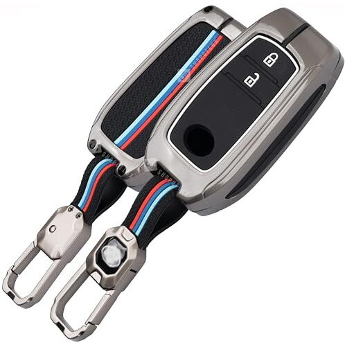 Shopoflux Metal Key Cover Compatible With Toyota Innova Crysta, Hilux, Invicto 2 Button Smart Only