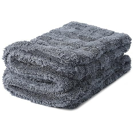 Shinexpro Microfiber Cloth - Buttersoft Hybrid 1200 Gsm Large (60X40 Cm) Car Cleaning Cloth - Plush Pile & Twisted Loop - Lint Free Microfiber Cloth For Car Drying And Detailing, Grey