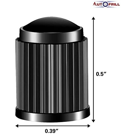 Autofrill 20 Pcs Car Wheel Universal Tire Stem Covers For Cars, Suvs, Bike And Bicycle, Trucks, Motorcycles Heavy Duty Valve Cap Stem Air Valve Caps (Pack Of 20) (Black)