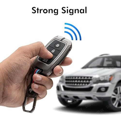 Shopoflux Metal Key Cover Compatible With Kia Seltos | Sonet | Carens 4 Button Smart Key (Black) (Pack 1)