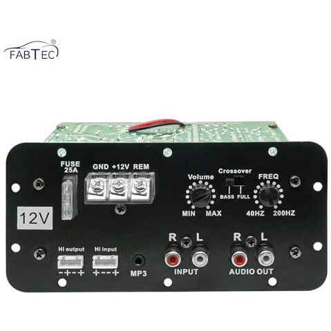 Fabtec 12V Dual Channel 120W Car Multi Channel Amplifier Stereo Power Mono Amp Audio, Bass Sub Woofer Kit, Monoblock, Class Ab, Mosfet Power Supply(1 Year Warranty)