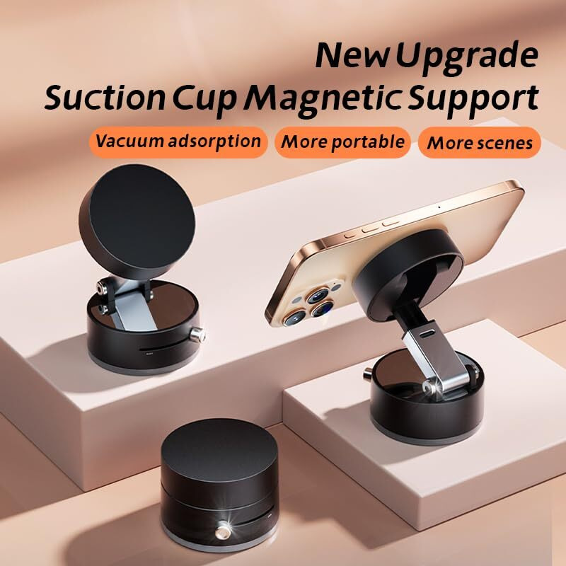 Zety Magnetic Phone Holder For Car, Compatible With Magsafe Car Mount, Windshield Magnetic Car Mount For Iphone 16/15/14/13/12 (Black)