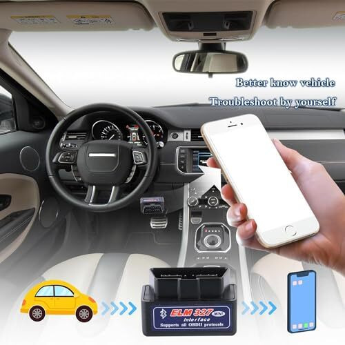 Detachi Car Scanner Obd 2 Bluetooth Car Fault Diagnostic Device Mini Elm 327 V2.1 Obd Scanner For Bike Bs6 With Smart Code Readers For Indian Cars Obd Scanner Support Android Windows Ios
