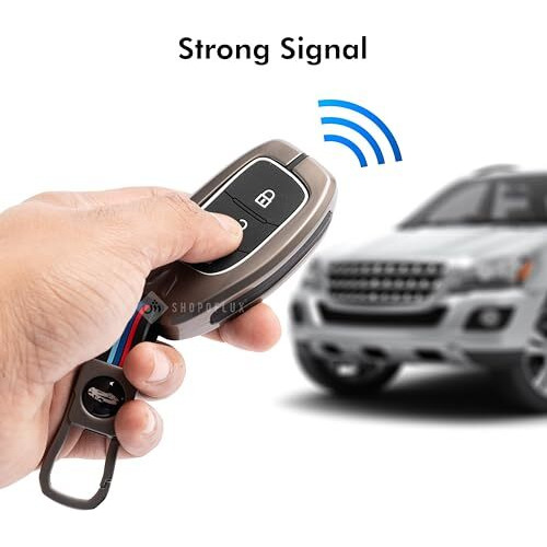 Shopoflux Metal Key Cover For Hyundai Grand I10 Nios Asta | Venue | I20 | Aura | Exter | Creta | Elantra 3 Button Smart Key Only - Black