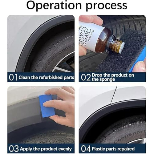 Skuviz Crystal Coating For Car And Bike Plastic Parts | 30Ml Pvc Restorer And Revitalizing Coating Agent | Maintenance Dashboard Plastic Cleaner Polish Shining | Pack Of 1 (2)