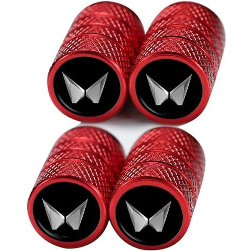 Greenworld Premium Red Metal Car Tyre Valve Cap Air Cap Car Tyre Valve Stem Cap Air Covers With Logo (New-Mahin-Dra)