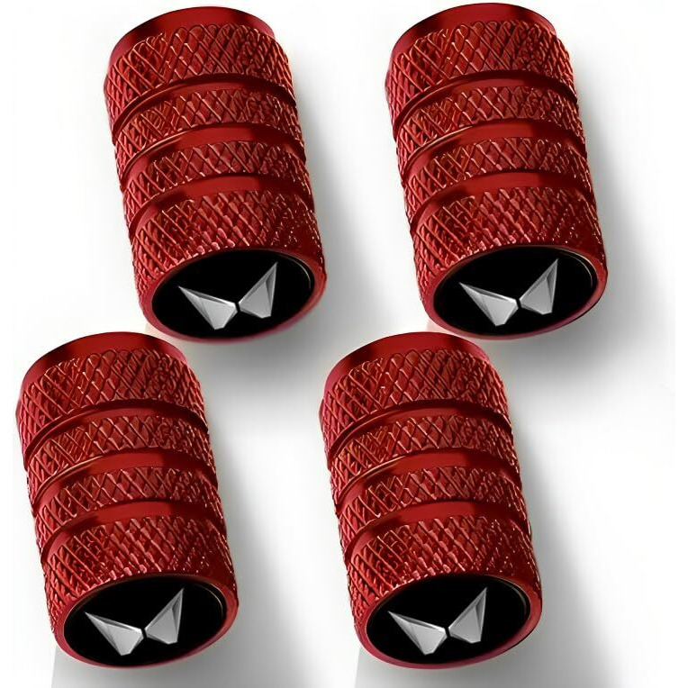 Greenworld Premium Red Metal Car Tyre Valve Cap Air Cap Car Tyre Valve Stem Cap Air Covers With Logo (New-Mahin-Dra)