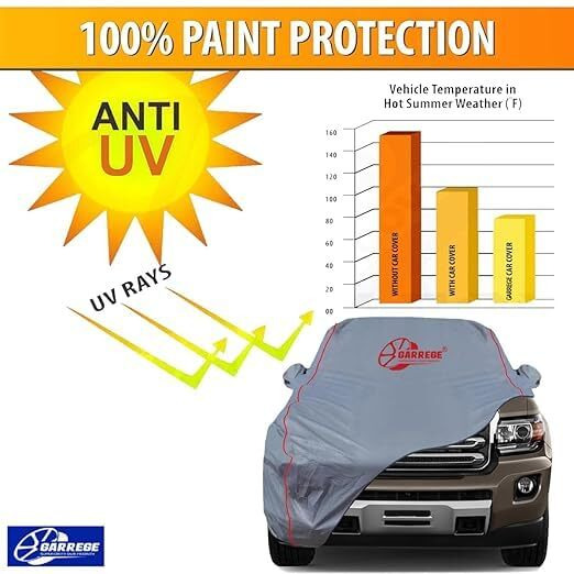 Garrege Maruti New Swift Waterproof Car Body Cover With Mirror And Anteena Packets 150 Gsm Grey Fabric With Piping Style For All Weather Protection Car Cover
