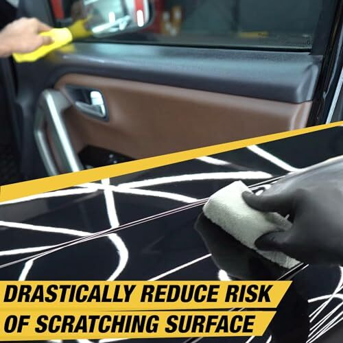 Wavex Microfiber Applicator Car Polish Sponge | Microfiber Applicator Sponge For Car Polish | Great Car Polish Pad Applicator For Ceramic Coating, Waxes, Polishes, Dressers & More - (Yellow 4 Pcs)