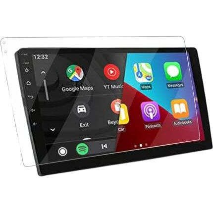 Wisely Glass Screen Guard For 9 Inch Android Car Stereo Touch Display Protector For Navigation System, Easy Installation Kit, Hd Clear, Full Cover (9-Inch)
