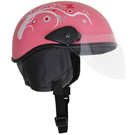 Sage Square Adjustable Junior Helmet For Kids Baby Safety And Comfort (3-12 Years) (Pink Glossy Sticker Design 1) (Non-Motorized)