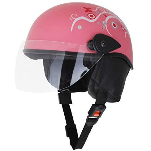 Sage Square Adjustable Junior Helmet For Kids Baby Safety And Comfort (3-12 Years) (Pink Glossy Sticker Design 1) (Non-Motorized)