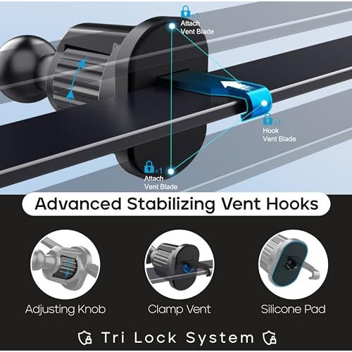 Ssvcaar Mobile Holder For Car, Car Mobile Holder With 360 Rotation, Air Vent Compatible, Secure Phone Mount For Iphone, Samsung, Oneplus & More.