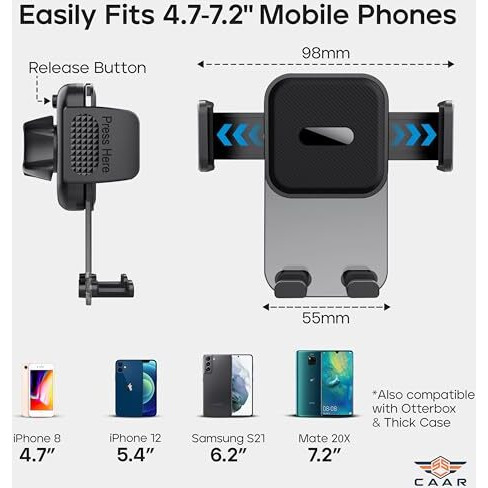 Ssvcaar Mobile Holder For Car, Car Mobile Holder With 360 Rotation, Air Vent Compatible, Secure Phone Mount For Iphone, Samsung, Oneplus & More.