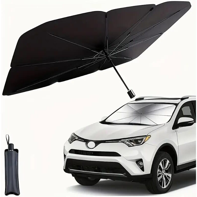 Hsr Car Sun Shade Windshield Cover - Foldable Windshield Umbrella Blocks Uv Rays & Keeps Vehicle Cool, Sun Protection & Heat Insulation, Carbrella, Full Cover For Most Vehicles